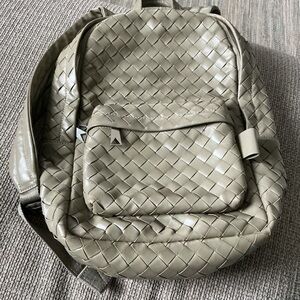 Woven leather Backpack